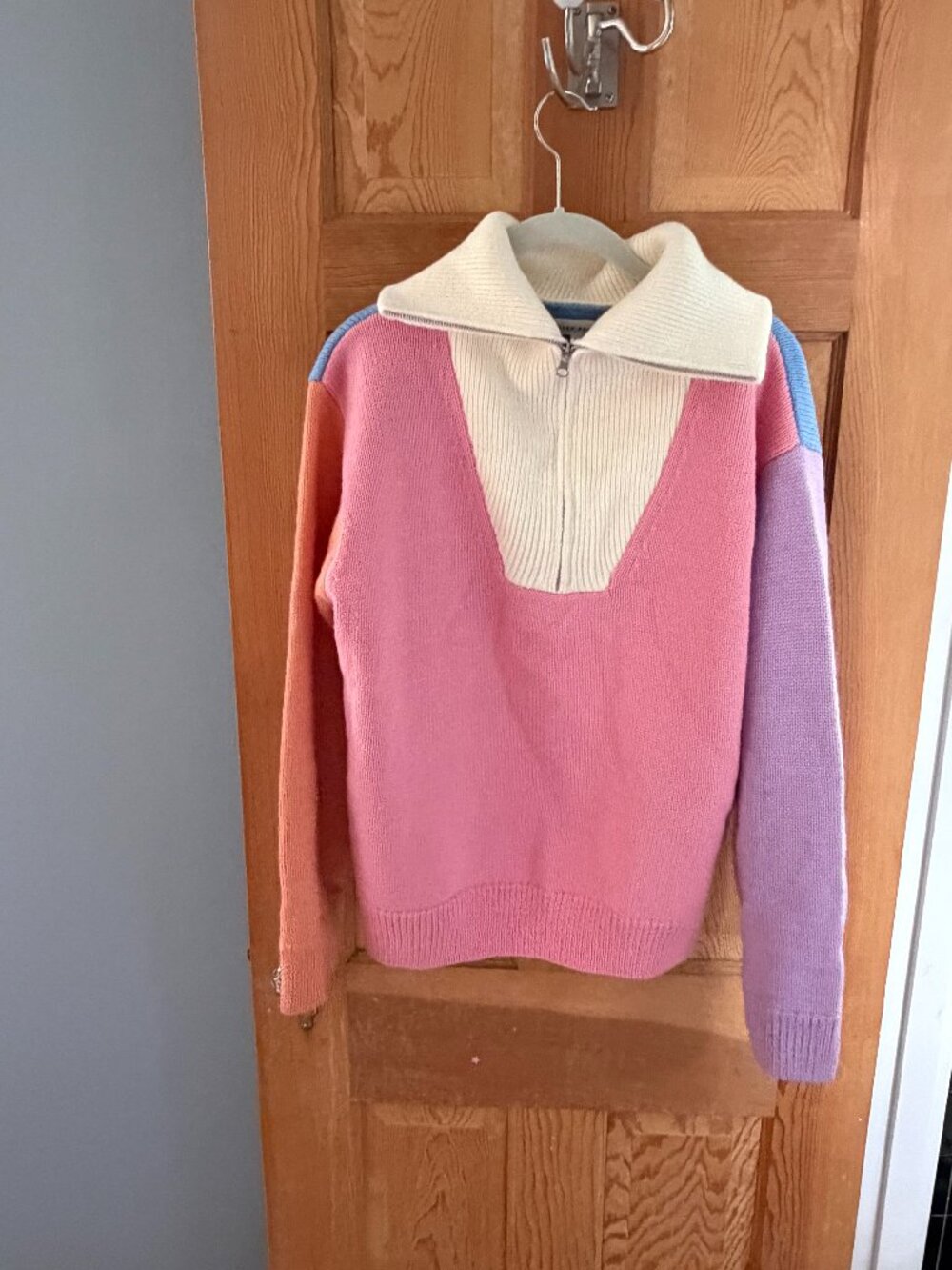 English Factory Colorblock Half-Zip Sweater M